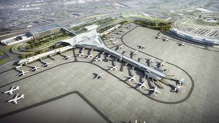 A rendering of Newark Liberty International Airport's new terminal
