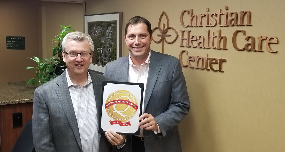 From left, Douglas Struyk, president and CEO of Christian Health Care Center and Stephen J. Dumke, executive vice president and COO. - CHCC