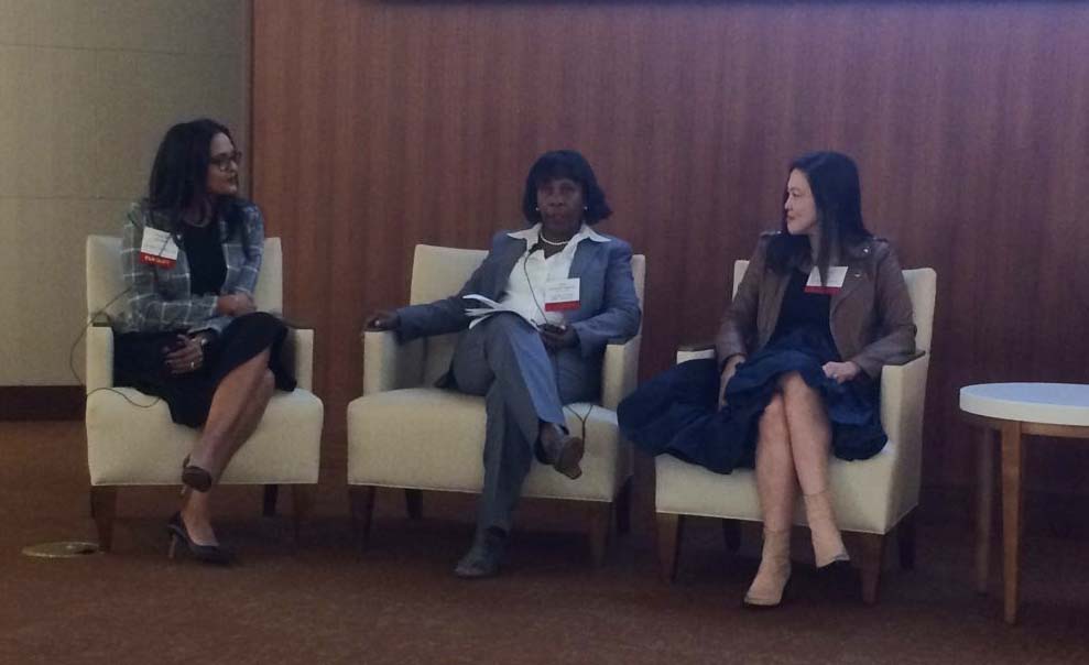 From left, PinkRose Hamilton, Anne Goodwill Pritchett and Diana Lee take part in the Executive Panel Discussion at the Women of Color event held Oct. 8, 2019 in Neptune.