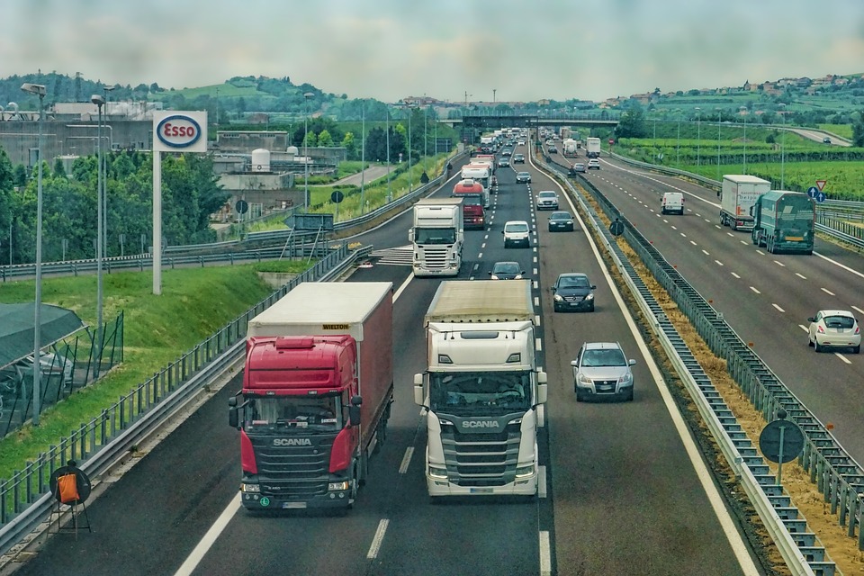 Truck drivers on highway