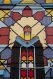 The background of "The Guardian of the City" intertwines aspects of traditional stained glass, found in churches, with a traditional Native American pattern.