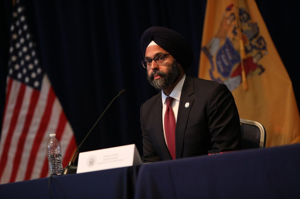 Attorney General Gurbir Grewal attends the daily coronavirus briefing in Trenton on March 23, 2020.