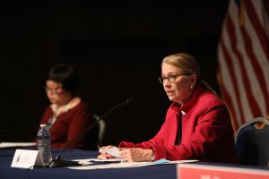 New Jersey Health Commissioner Judith Persichilli at Gov. Phil Murphy's daily COVID-19 briefing on March 25, 2020.