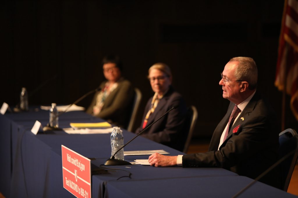Gov. Phil Murphy holds a briefing on COVID-19 in Trenton on March 26, 2020.