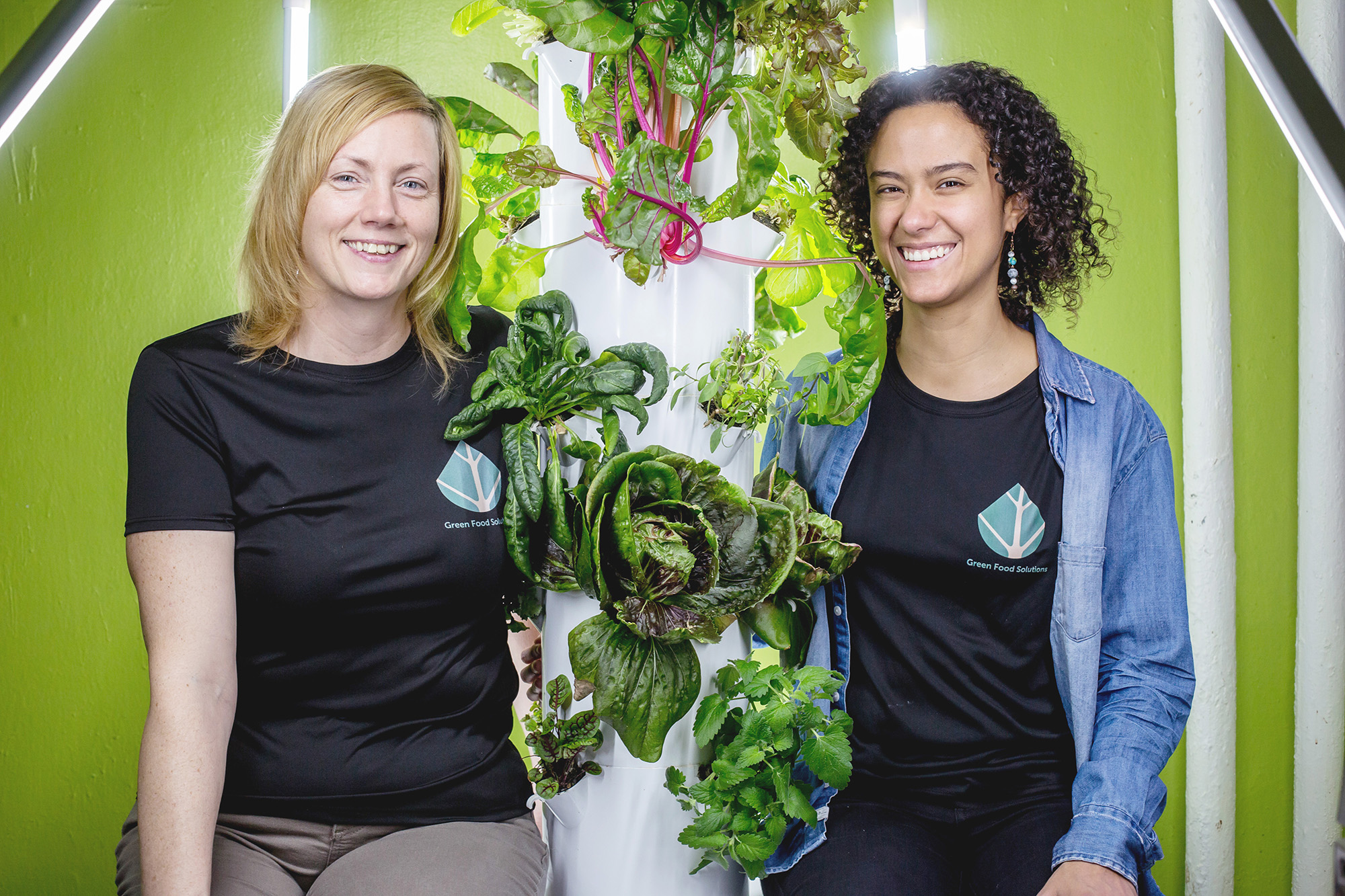 Mary Wetherill and Electra Jarvis owners of Green Food Solutions in Jersey City. - AARON HOUSTON