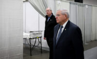 Gov. Phil Murphy and U.S. Sen. Robert Menendez tour the field medical station at the Meadowlands Exposition Center in Secaucus in March 2020.