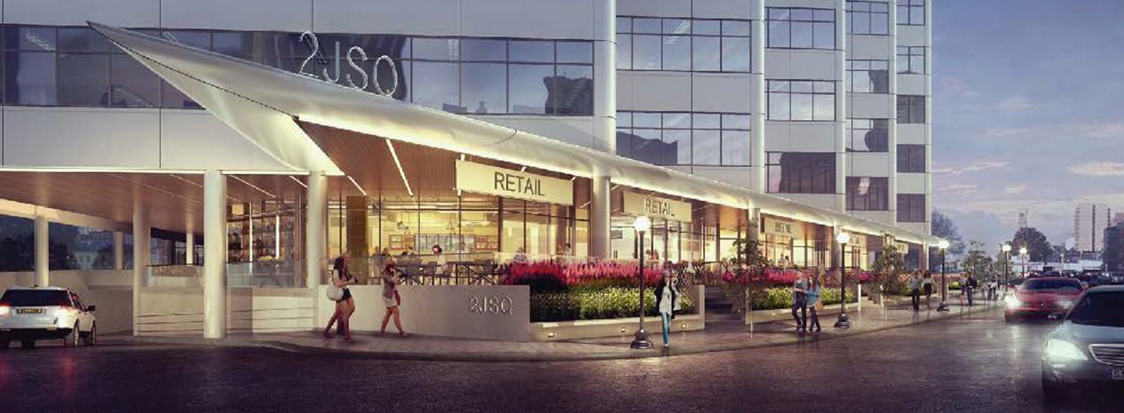 Rendering for 2 Journal Square in Jersey City.
