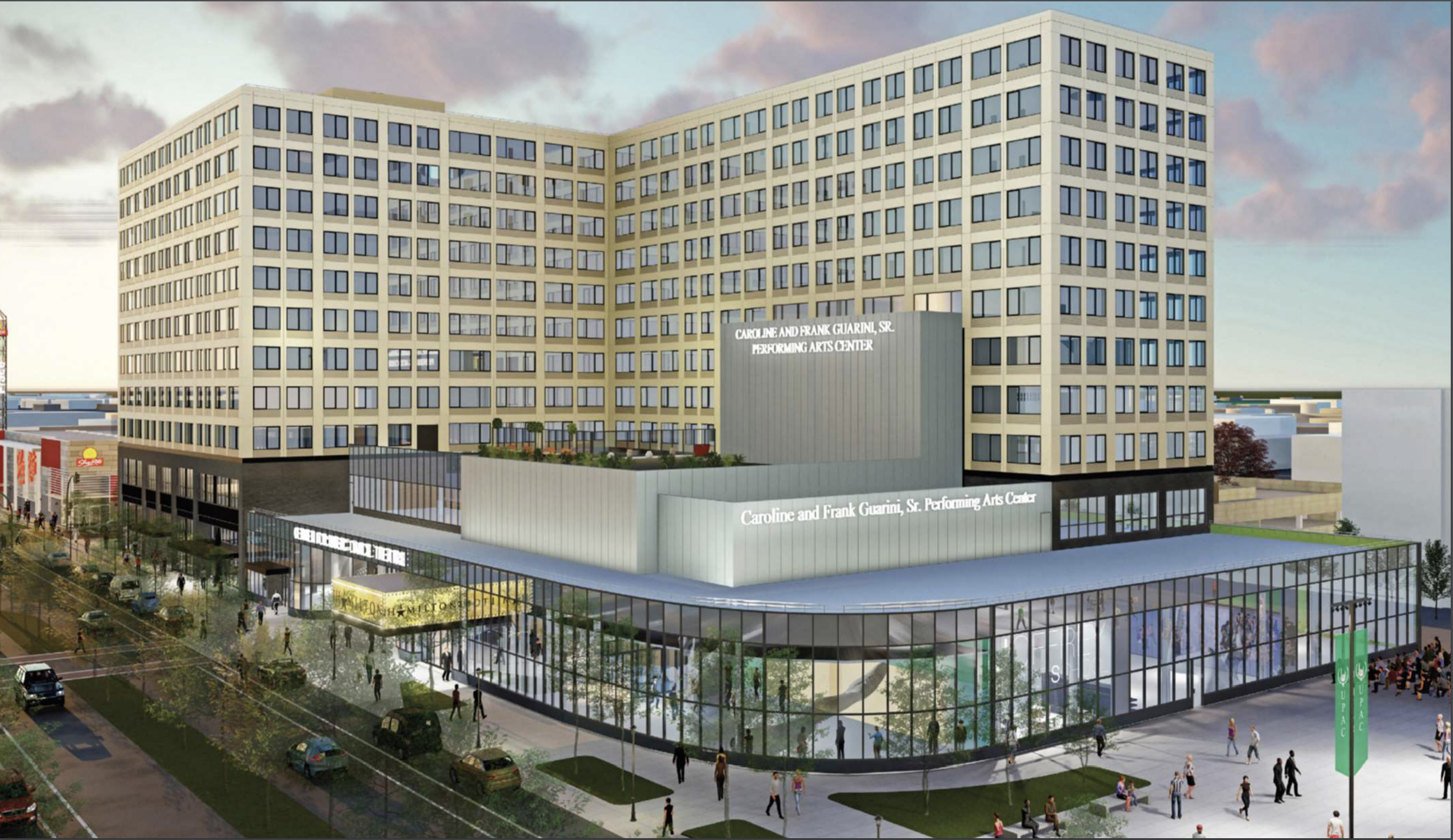 Rendering for the the Guarini Performing Arts Center at New Jersey City University.