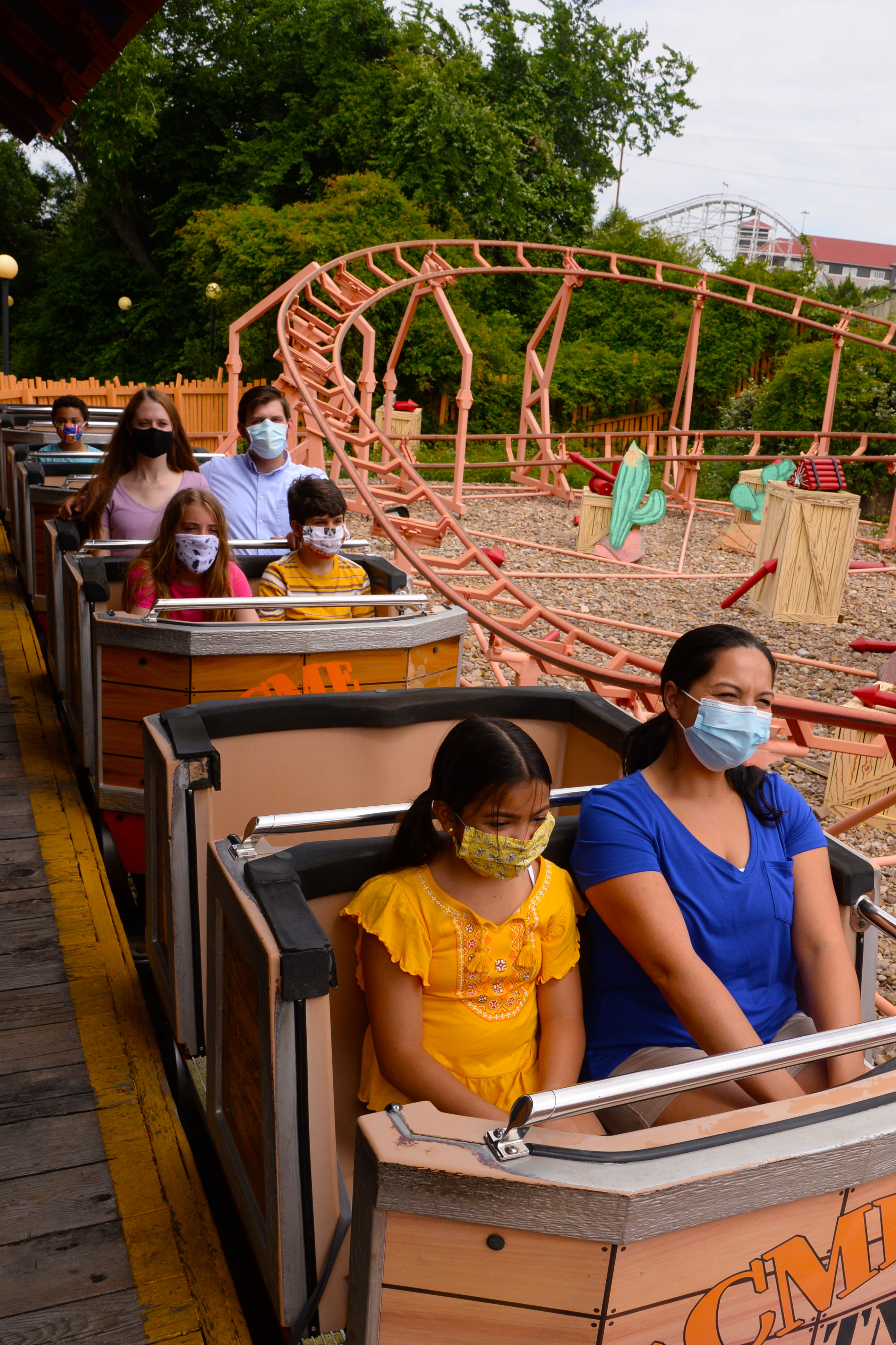 Six Flags Great Adventure will reopen on July 3 in New Jersey, with empty rows between riders to adhere to social distancing.