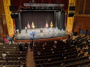 The Trenton War Memorial Theater where Gov. Phil Murphy signed the Fiscal Year 2021 state budget on Sept. 29, 2020.