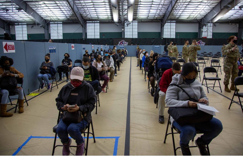 The FEMA Community Vaccination Center at NJIT in Newark.