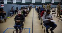 The FEMA Community Vaccination Center at NJIT in Newark in March 2021.