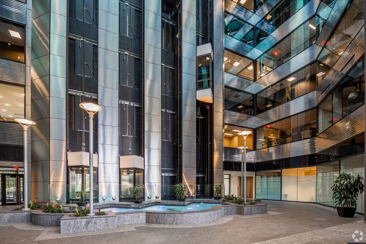 The atrium at Glenpointe in Teaneck.