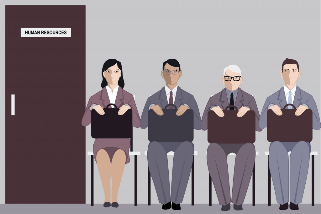 Job applicants wait for hiring interview. /Employers may soon be unable to reject an applicant based on elder age, and folks 70 and older may be protected from forced retirement with the signing of a bill that received unanimous approval in the state Legislature in June.