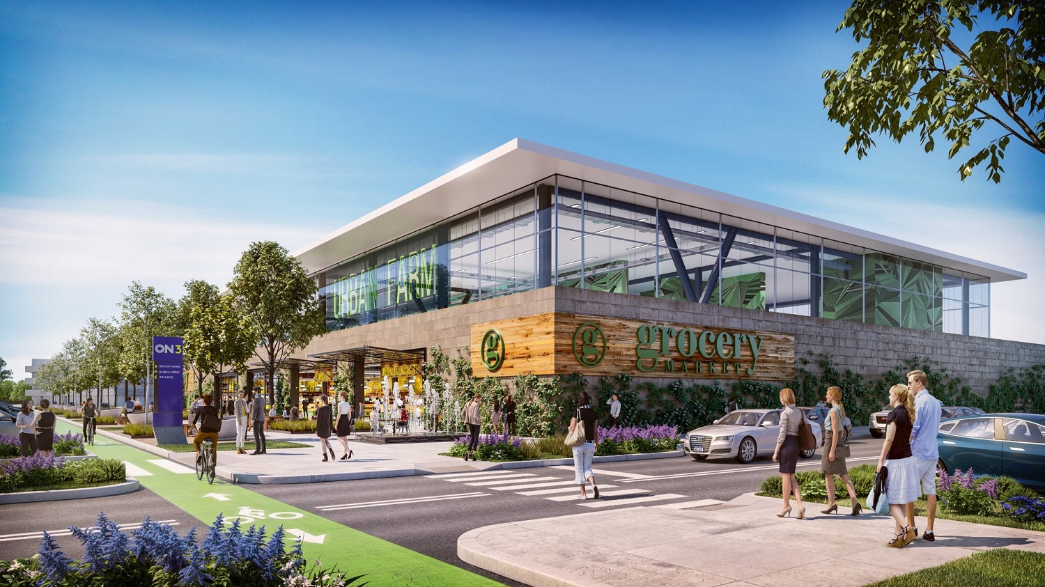 Rendering for a retail component at Prism Capital Partners' ON3 campus in Nutley and Clifton.