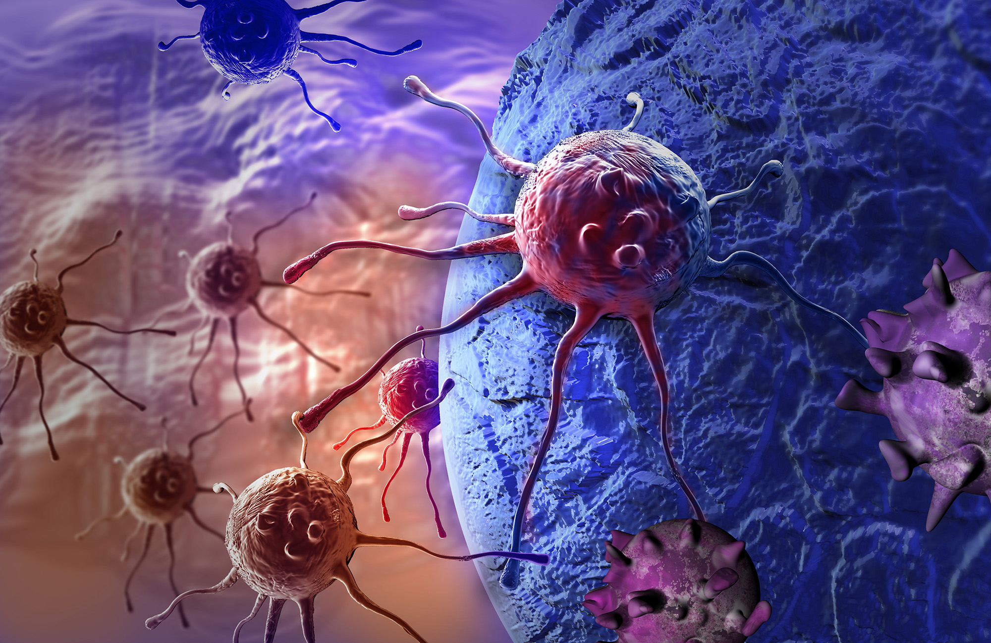 cancer cell made in 3d software