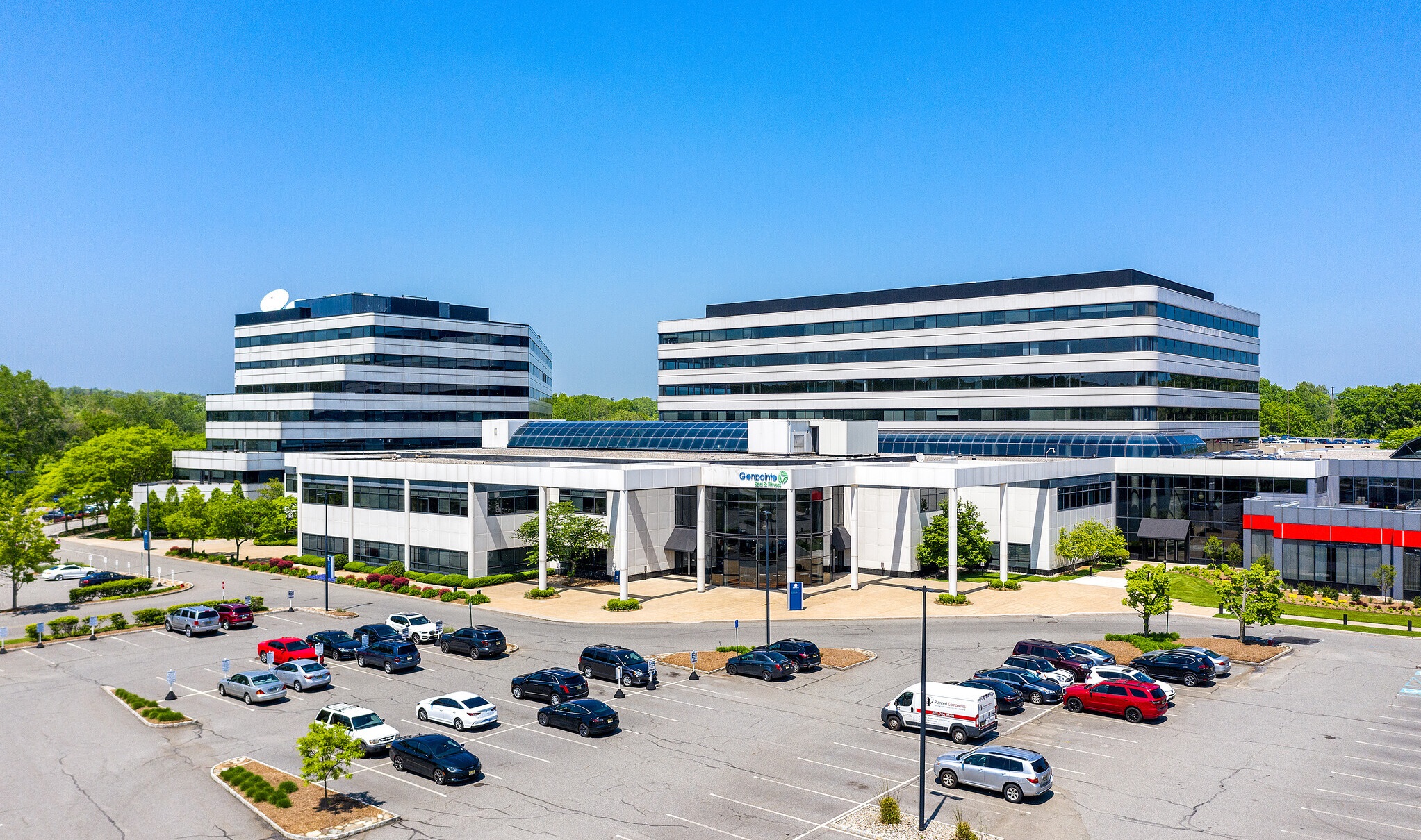 Alfred Sanzari Enterprises's Glenpointe corporate campus located at 300/400/500 Frank W. Burr Blvd. in Teaneck.