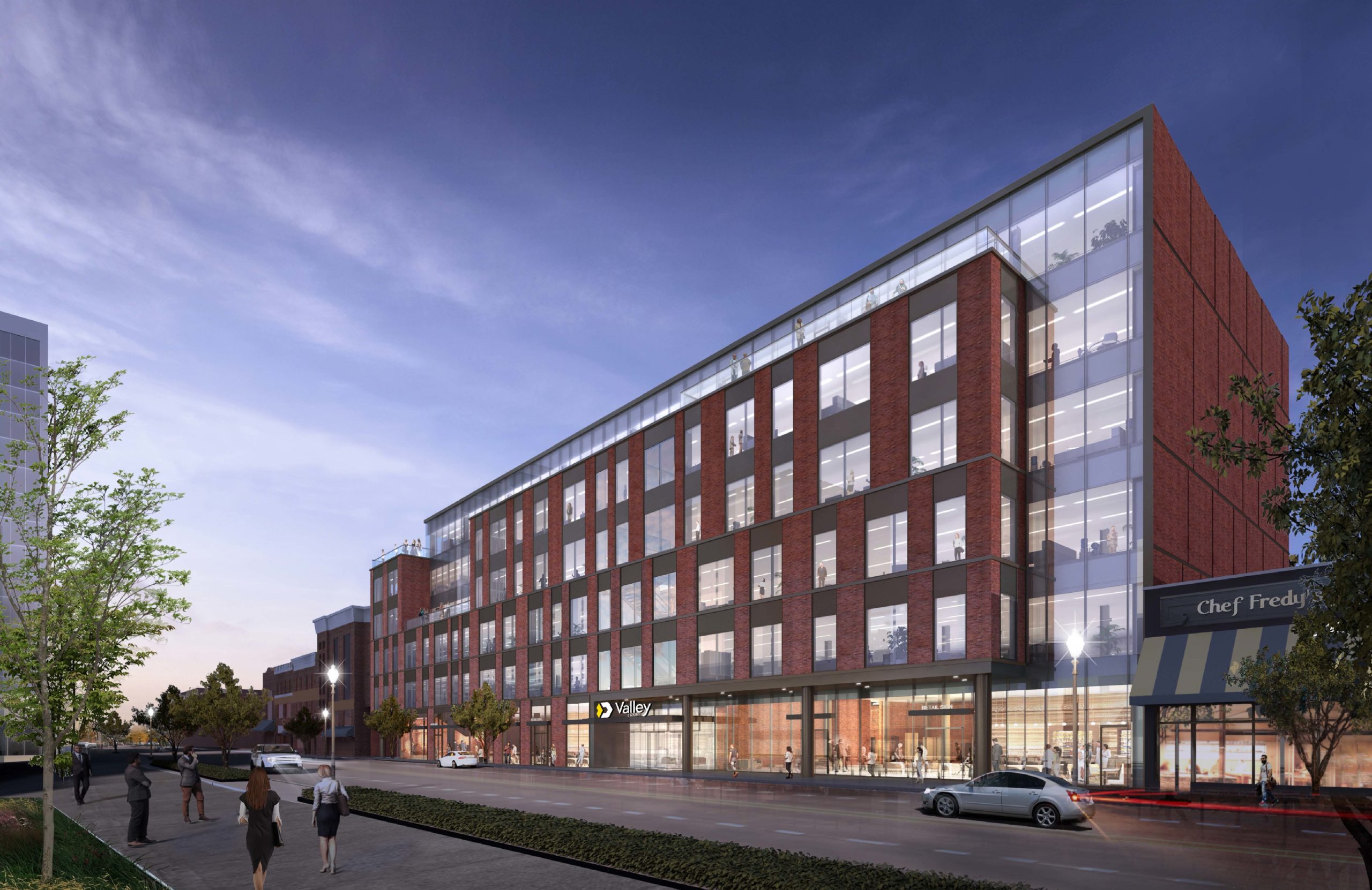 A rendering for Valley National Bank's new headquarters, coming to Speedwell Avenue in Morristown.