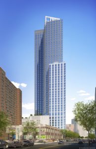 Rendering for Haus25, a 56-story tower located at 25 Christopher Columbus Drive in Paulus Hook Jersey City.