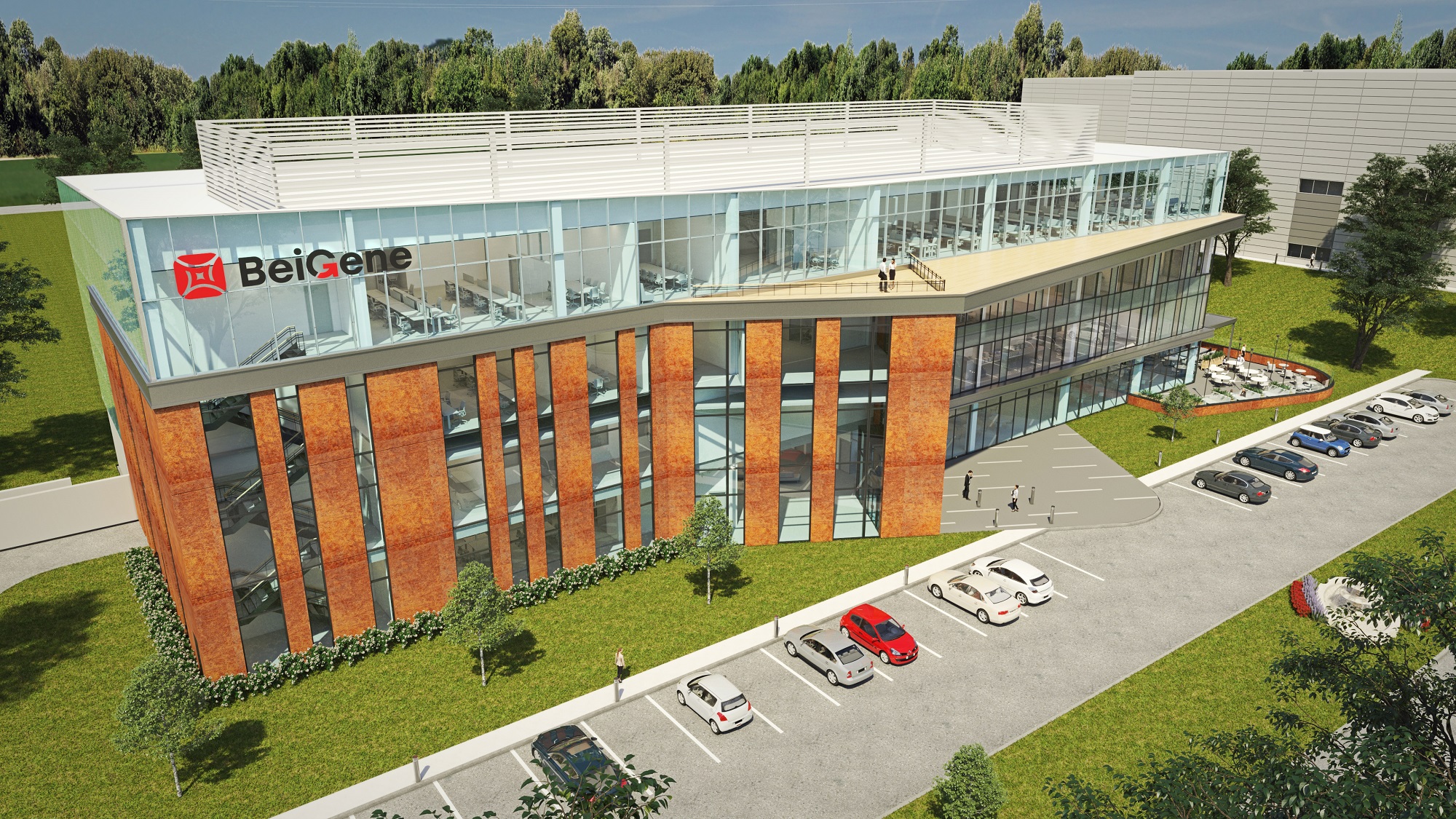 Rendering for BeiGene's manufacturing and R&D site coming to Princeton West Innovation Campus in Hopewell.