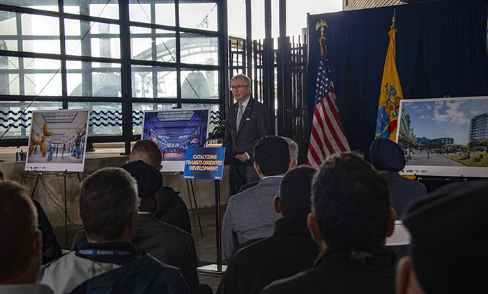 Gov. Phil Murphy announces groundbreaking of Hoboken Connect Project, highlighting the $176 million in Fiscal Year 2023 budget funds to improve public infrastructure, on Oct. 5, 2022.
