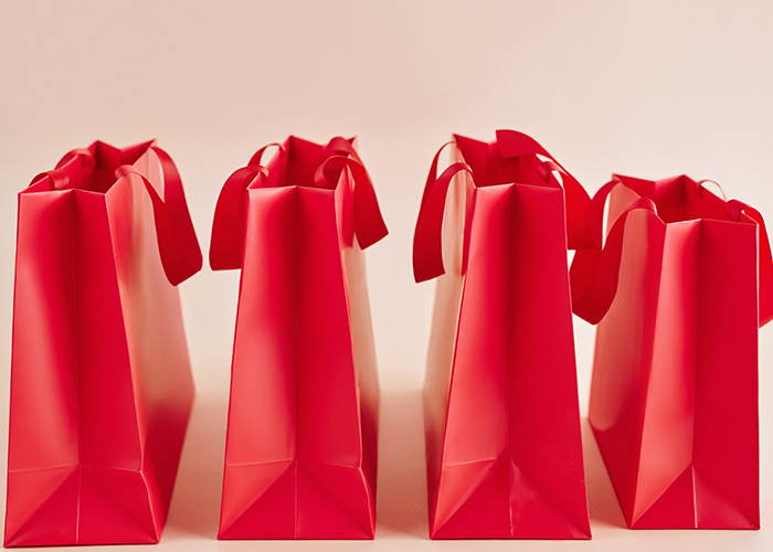 Red shopping bags