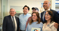 U.S. Sens. Robert Menendez and Cory Booker were joined by the Kean community and other stakeholders to highlight $18.1 million in funding for Garden State colleges and universities from the Fiscal Year 2023 federal spending bill during a March 27 at Kean University in Union.