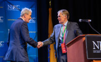 New Jersey Chamber of Commerce President Tom Bracken welcomes Gov. Phil Murphy to the ReNew Jersey Business Summit & Expo at Harrah’s Atlantic City.