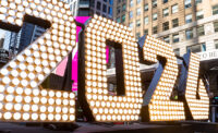 Gov. Phil Murphy and New York City Mayor Eric Adams kick off New York/New Jersey’s FIFA World Cup 2026 efforts and formally reveal New York/New Jersey's host city brand in Times Square on May 18, 2023.