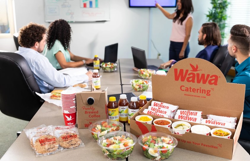 Wawa is partnering with ezCater to launch a corporate catering program, allowing workplaces have their orders delivered directly from any of the chain's 1,000-plus stores in Pennsylvania, Delaware, New Jersey, Maryland, Virginia, Florida and Washington, D.C.