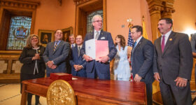 Gov. Phil Murphy held a press conference in the rotunda of the State House in Trenton on June 30 to announce the signing of the budget for Fiscal Year 2024.