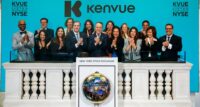 The Kenvue team rings the opening bell at the New York Stock Exchange May 4, 2023. - KENVUE