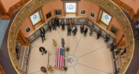 The late Lt. Gov. Sheila Oliver lies in state in the Rotunda of the Executive State House on Aug. 10, 2023.
