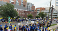 Hundreds of nurses began a strike at Robert Wood Johnson University Hospital in New Brunswick on Aug. 4. - USW LOCAL 4-200