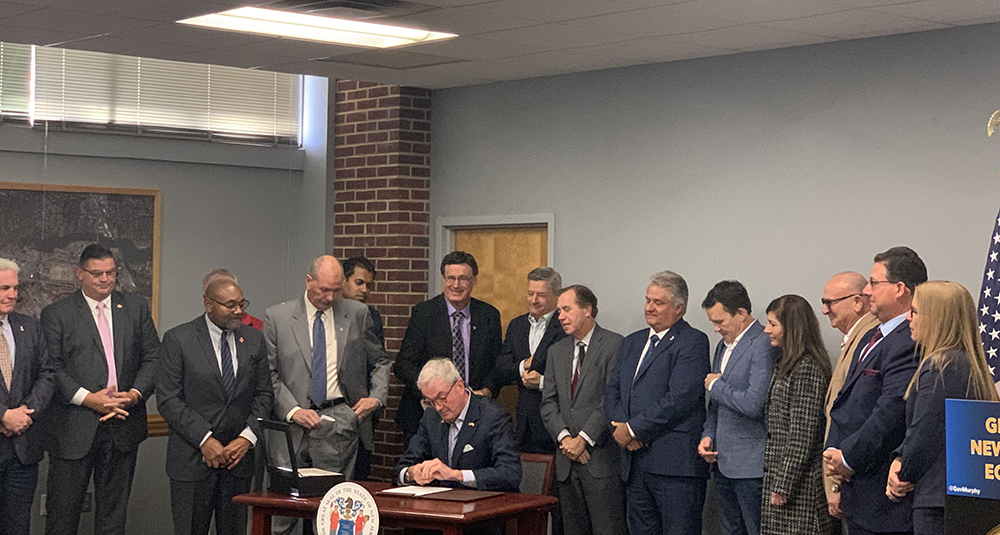 On Nov. 3, flanked by lawmakers and state, county and local officials as well as labor representatives and Netflix officials, including co-CEO Ted Sarandos, Gov. Phil Murphy approved the recent Fort Monmouth Economic Revitalization Authority meeting minutes, which allows the Netflix project to continue moving forward, while also paving the way for a new affordable housing component at Fort Monmouth.