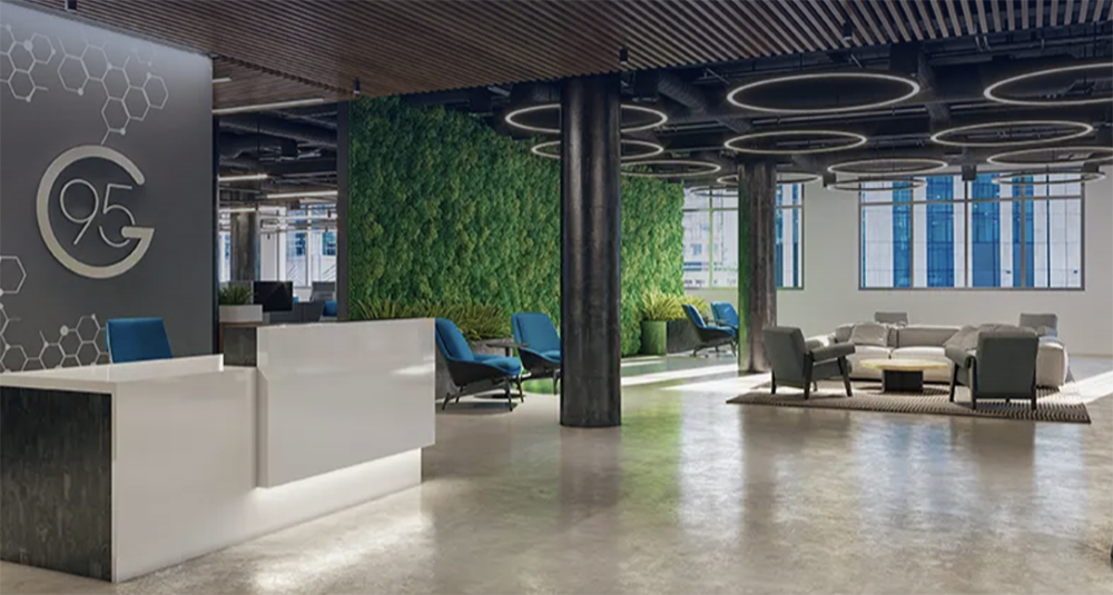 Originally built as a manufacturing plant for Colgate Palmolive, 95 Greene St. is an eight-story, 350,000-square-foot property redeveloped by Thor Equities to meet demand from life science companies seeking custom space in well-located markets. - JLL