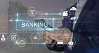 Business growth. Businessman holding tablet and a hot of fire glowing upright arrow with analyzing data and economic growth graph. Strategy. Stock market. Financial and banking. Digital marketing.