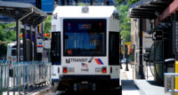An NJ Transit light rail car stops at the Washington Park station in Newark in this 2014 photo.
