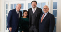 Scarinci Hollenbeck has merged with financial services, government investigations and business litigation firm Warren Law Group. From left: Scarinci Hollenbeck Partner Ken Hollenbeck, CEO Katerin Traugh, New York City Managing Partner Chris Warren, and firm Managing Partner Donald Scarinci.