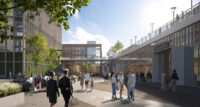 A rendering of the planned $200 million Hackensack Meridian Health center at Metropark, the first transit-oriented health care facility in country.