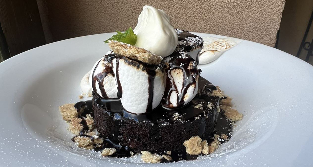 The 4/20 Munchie Madness menu includes the Up in Smoke S'more is a chocolate brownie topped with burnt marshmallow, chocolate custard and graham cracker, and paired with the Elevated Espresso Martini (1 milligram THC and 5 milligram CBD made with Endo Medium Dank Roast Nitro Cold Brew).