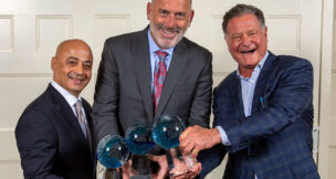 2024 New Jersey Food Council Night of Distinction honorees, from left: Samer Rahman, vice president/chief merchandising officer of Allegiance Retail Services; Neil Greenstein, president of Brookdale ShopRite/ShopRite of Newark; Stew Leonard Jr., president of Stew Leonard’s. PROVIDED BY NEW JERSEY FOOD COUNCIL