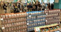Undercover Snacks Chocolate Quinoa Crisps are shown on display at Whole Foods Market's flagship store in Austin, Texas.
