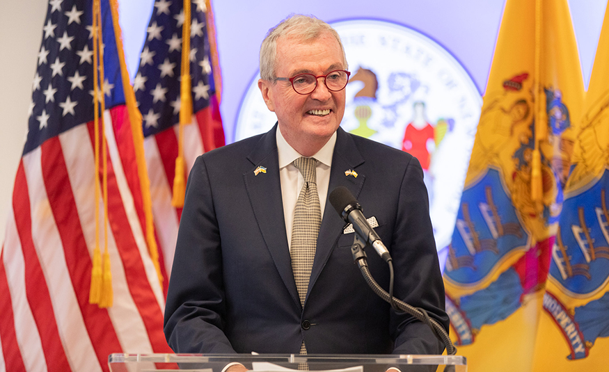 Gov. Phil Murphy, shown at the announcement of the appointment of George Helmy to the U.S. Senate on Aug. 16, 2024.