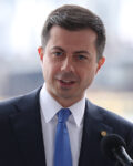 U.S. Transportation Secretary Pete Buttigieg attends the Aug. 1, 2022, groundbreaking for the new Portal North Bridge in Kearny, part of the larger Gateway Program.
