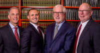 Now known as Porter Thomas Grabell & Baumwoll PC, the new firm includes (from left) Matthew Grabell, David Baumwoll, Arthur “Scott” Porter and Allan Thomas. Porter is also the new chairman of the Meadowlands Chamber.