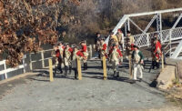 A reenactment of the November 1776 retreat across New Bridge Landing by Washington and his army. From there, the Patriots made their way south, crossed over the Delaware River and set up camp in Bucks County in Pennsylvania. before regrouping. The move enabled a surprise attack on Trenton, which proved to be a turning point in the American Revolutionary War.