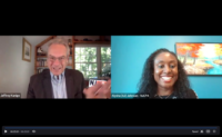 Aiysha (AJ) Johnson, the executive director and CEO of the New Jersey Society of Certified Public Accountants, speaks with NJBIZ Editor Jeff Kanige on Sept. 10, 2024.