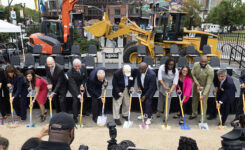 Leaders, officials and stakeholders gathered Sept. 18, 2024, to break ground on a $336 million project to redevelop the New Jersey Performing Arts Center (NJPAC) downtown campus.