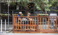 Patrons enjoy outdoor dining at Wurstbar, 516 Jersey Ave. in Jersey City.